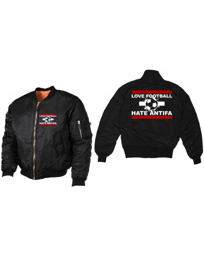 Bestickte MA1 Bomberjacke (Love Football hate Antifa)