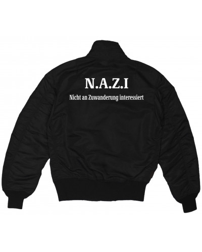 Bestickte MA1 Bomberjacke (Nazi nicht an Zuwanderung interessiert)