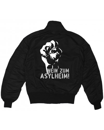 Bestickte MA1 Bomberjacke (Nein zum Asylheim)