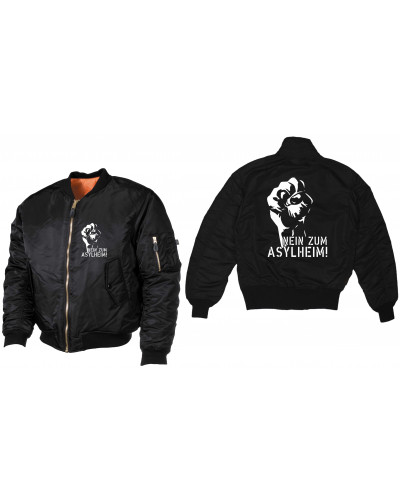 Bestickte MA1 Bomberjacke (Nein zum Asylheim)