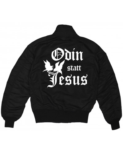 Bestickte MA1 Bomberjacke (Odin statt Jesus)