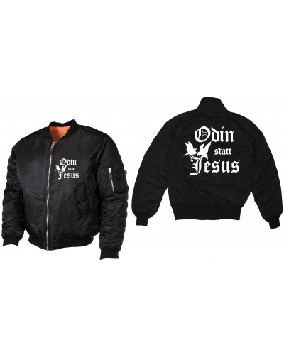 Bestickte MA1 Bomberjacke (Odin statt Jesus)
