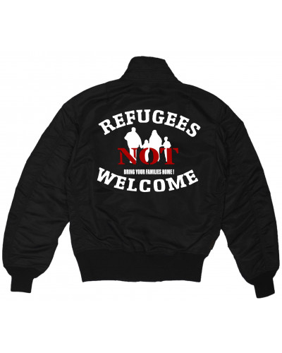 Bestickte MA1 Bomberjacke (Refugees not welcome)