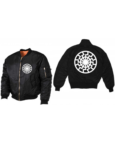 Bestickte MA1 Bomberjacke (Schwarze Sonne)