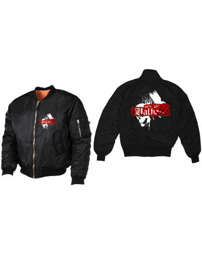Bestickte MA1 Bomberjacke (See you in Walhalla, Totenkopf)