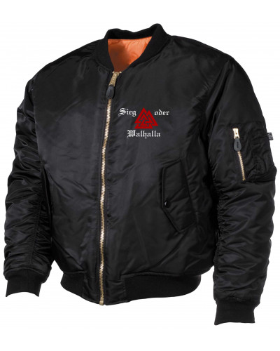 Bestickte MA1 Bomberjacke (Sieg oder Walhalla)