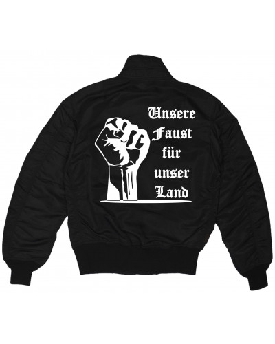 Bestickte MA1 Bomberjacke (Unsere Faust für unser Land)