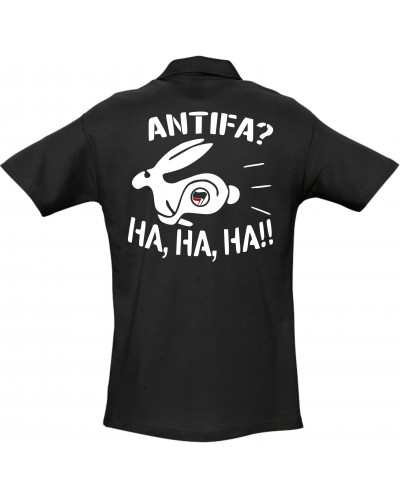 Besticktes Herren Poloshirt (Antifa, ha ha ha)