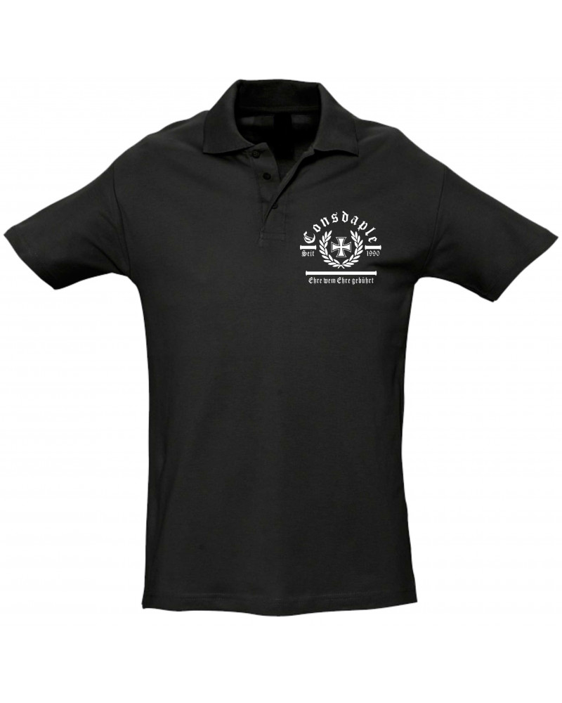 Besticktes Herren Poloshirt (Consdaple, Ehre wem Ehre gebührt)