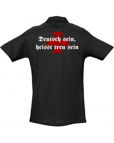 Besticktes Herren Poloshirt (Deutsch sein, heißt treu sein)