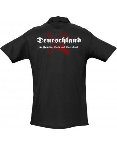 Besticktes Herren Poloshirt (Deutschland für Familie, Volk und Vaterland)