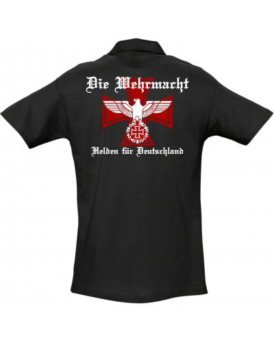 Besticktes Herren Poloshirt (Die Wehrmacht, Helden für Deutschland)