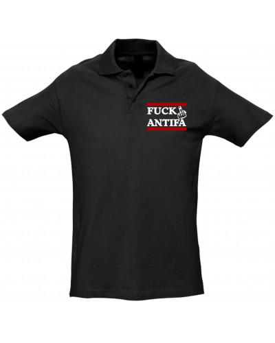 Besticktes Herren Poloshirt (Fuck Antifa)