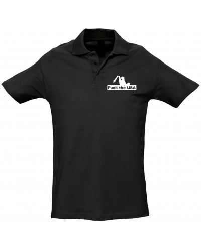 Besticktes Herren Poloshirt (Fuck the USA)