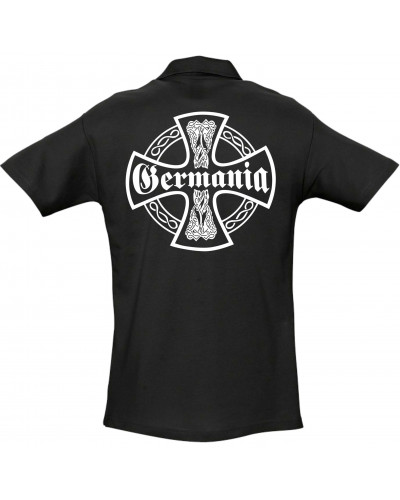 Besticktes Herren Poloshirt (Germania, Kreuz)