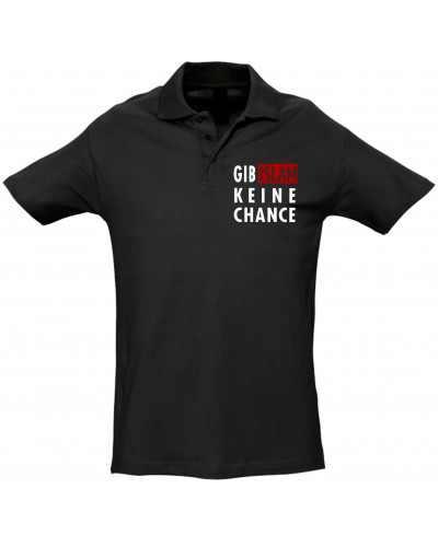 Besticktes Herren Poloshirt (Gib Islam keine Chance)