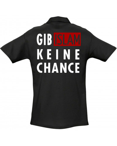 Besticktes Herren Poloshirt (Gib Islam keine Chance)