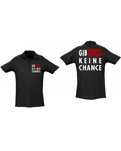 Besticktes Herren Poloshirt (Gib Islam keine Chance)