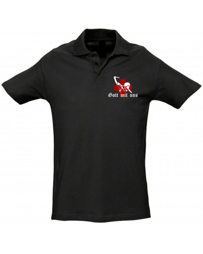 Besticktes Herren Poloshirt (Gott mit uns, Soldat)
