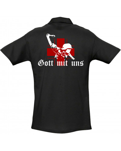Besticktes Herren Poloshirt (Gott mit uns, Soldat)