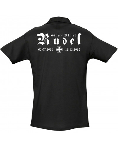 Besticktes Herren Poloshirt (Hans - Ulrich Rudel, Kreuz)