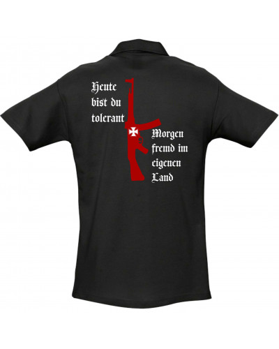 Besticktes Herren Poloshirt (Heute tolerant morgen fremd im eigenen Land)