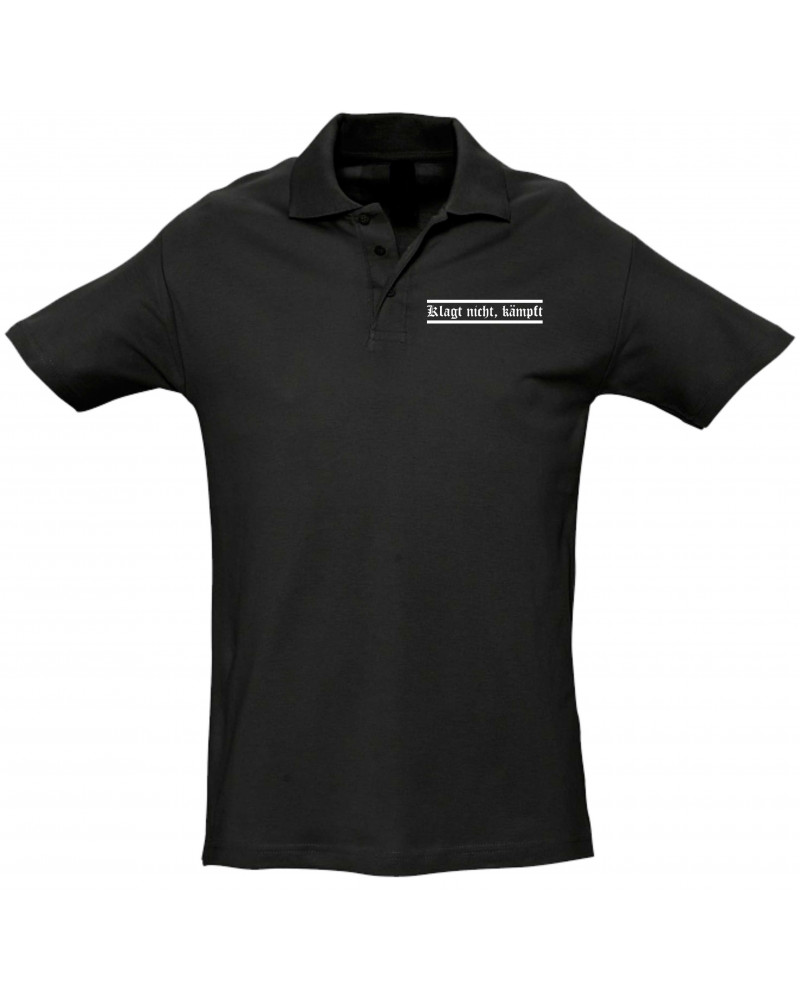 Besticktes Herren Poloshirt (Klagt nicht kämpft)