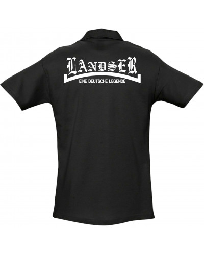 Besticktes Herren Poloshirt (Landser, weiß)