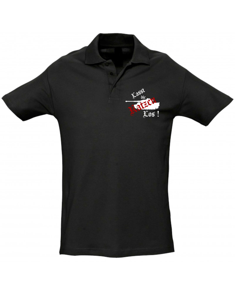Besticktes Herren Poloshirt (Lasst die Katzen los)