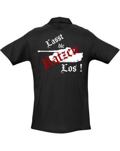 Besticktes Herren Poloshirt (Lasst die Katzen los)