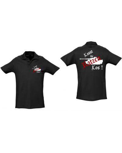 Besticktes Herren Poloshirt (Lasst die Katzen los)