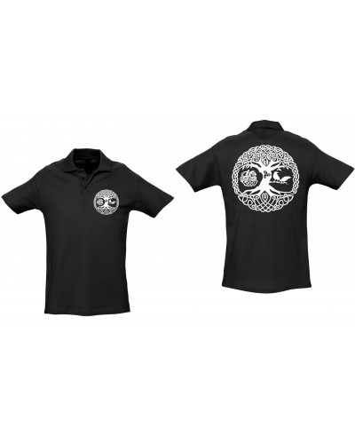 Besticktes Herren Poloshirt (Lebensbaum)