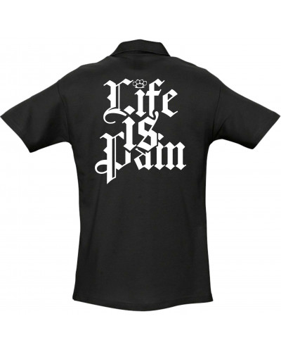 Besticktes Herren Poloshirt (Life is Pain)