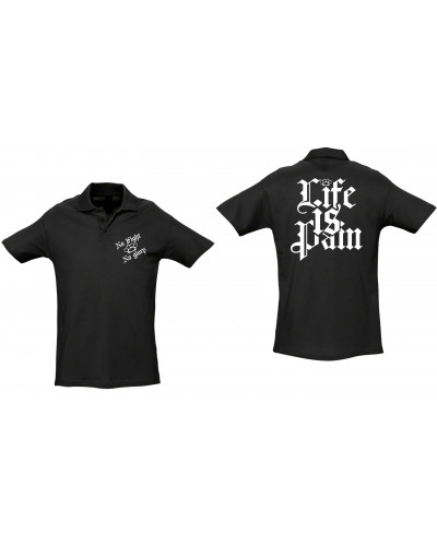Besticktes Herren Poloshirt (Life is Pain)