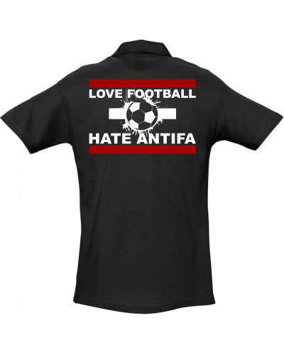 Besticktes Herren Poloshirt (Love Football hate Antifa)