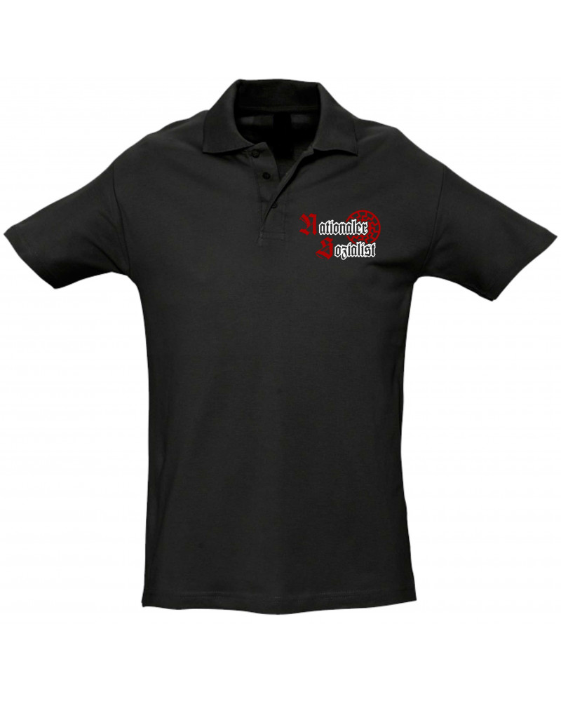 Besticktes Herren Poloshirt (Nationaler Sozialist)