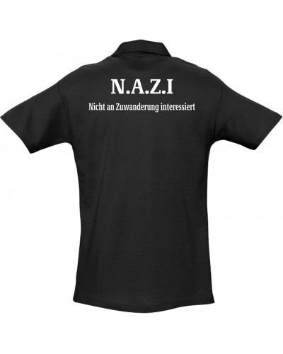 Besticktes Herren Poloshirt (Nazi nicht an Zuwanderung interessiert)