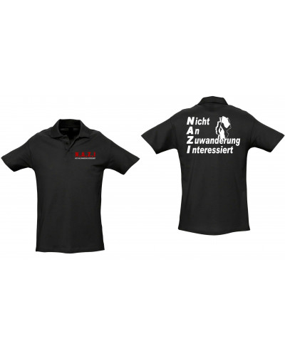 Besticktes Herren Poloshirt (Nicht an Zuwanderung interessiert, Fahne)