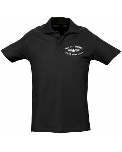 Besticktes Herren Poloshirt (Nur der Freiheit gehört unser Leben)