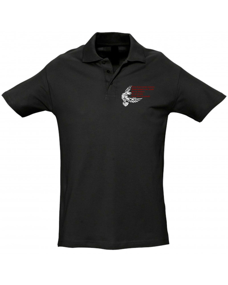 Besticktes Herren Poloshirt (Odins Raben werden kommen)