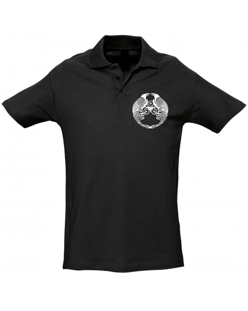 Besticktes Herren Poloshirt (Raben)