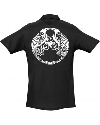 Besticktes Herren Poloshirt (Raben)