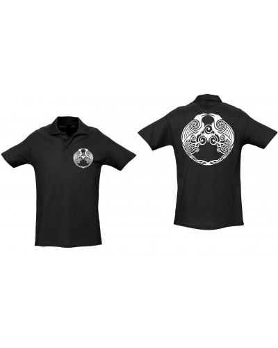Besticktes Herren Poloshirt (Raben)