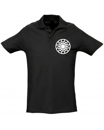 Besticktes Herren Poloshirt (Schwarze Sonne)