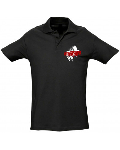 Besticktes Herren Poloshirt (See you in Walhalla, Totenkopf)