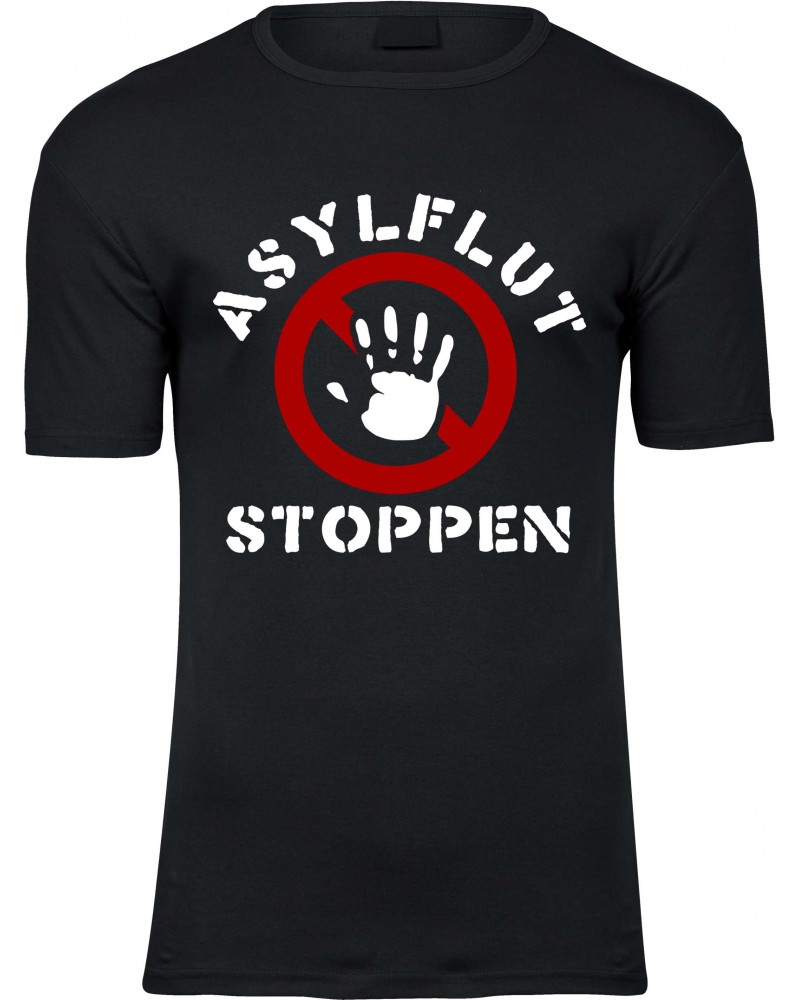 Herren Premium T-Shirt (Asylflut stoppen)