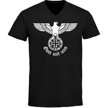Herren V-Ausschnitt T-Shirt - Gott mit uns - gewählte Variante