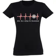 Damen T-Shirt - Mein Herz schlägt für Deutschland Vorderseite