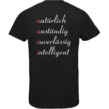 Herren V-Ausschnitt T-Shirt - Nazi, natürlich anständig Rückseite