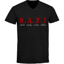 Herren V-Ausschnitt T-Shirt - Nazi, natürlich anständig Vorderseite